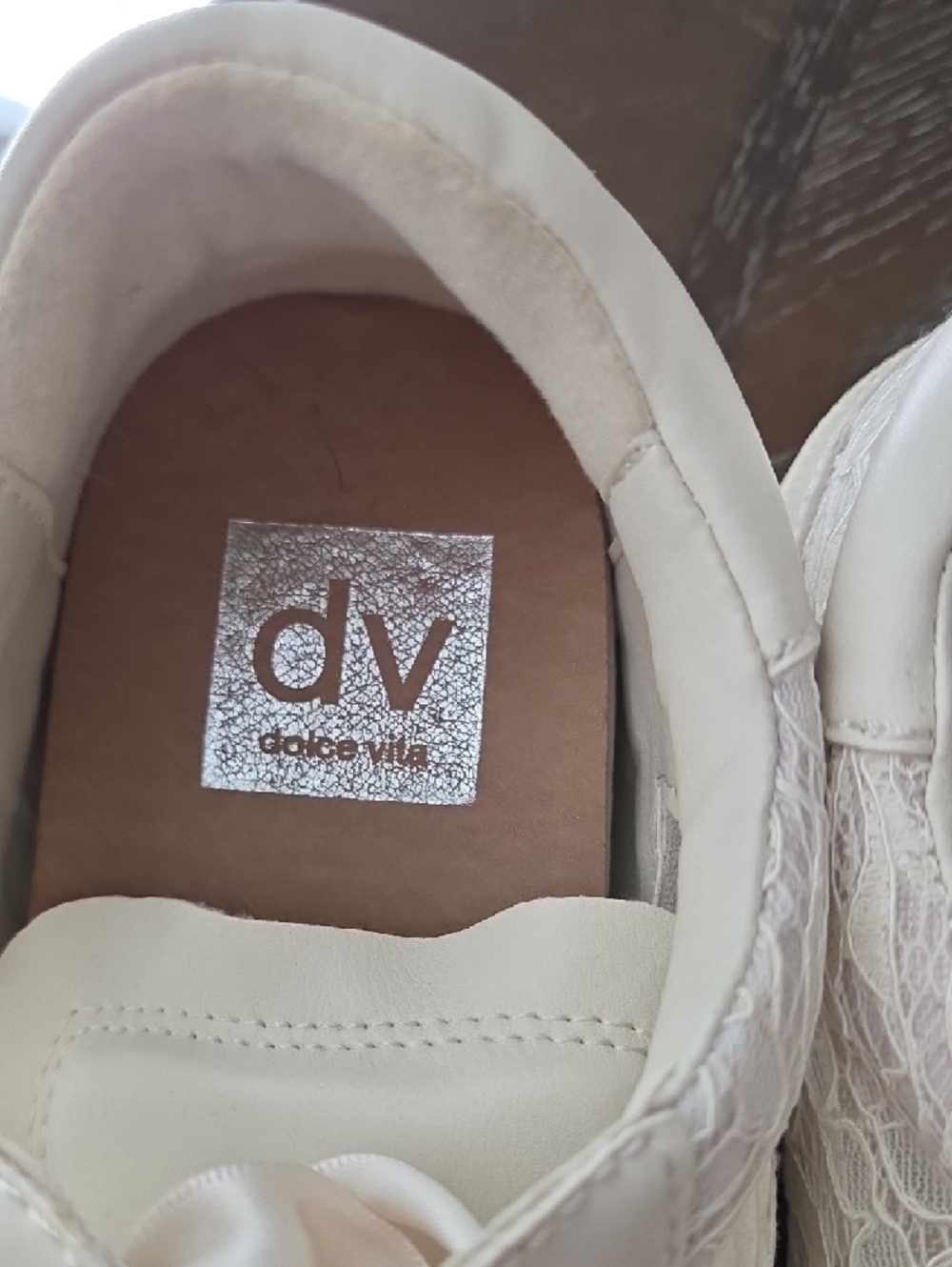 Dolce Vita Cream Ribbon-Lace Sneakers - Picture 2 of 8